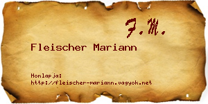 Fleischer Mariann névjegykártya
