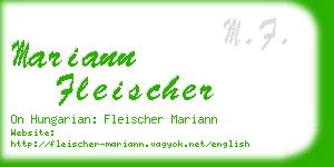 mariann fleischer business card